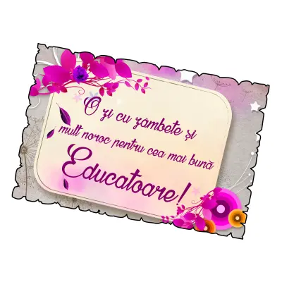 Mgs121-o zi cu zambete pentru cea mai buna educatoare, magnet frigider